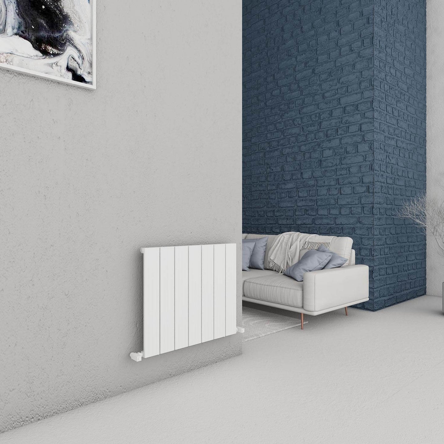 Carisa Chambord Horizontaler Aluminium-Heizkörper, modernes Design, Weiß