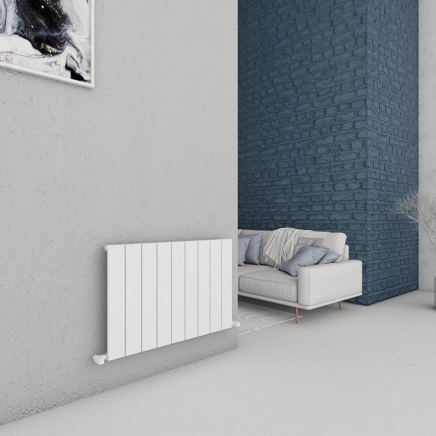 Carisa Chambord Horizontaler Aluminium-Heizkörper, modernes Design, Weiß