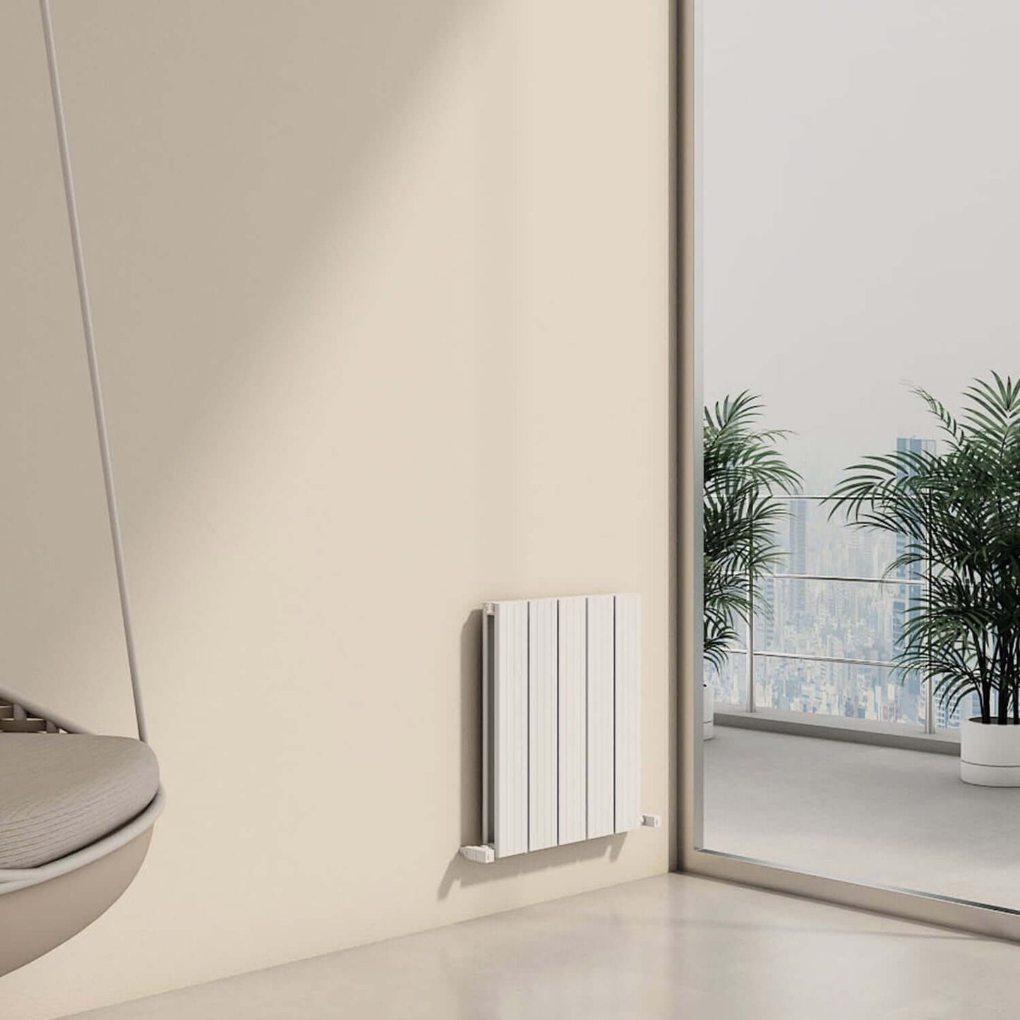 Carisa Chambord Horizontaler Aluminium-Heizkörper, modernes Design, Weiß