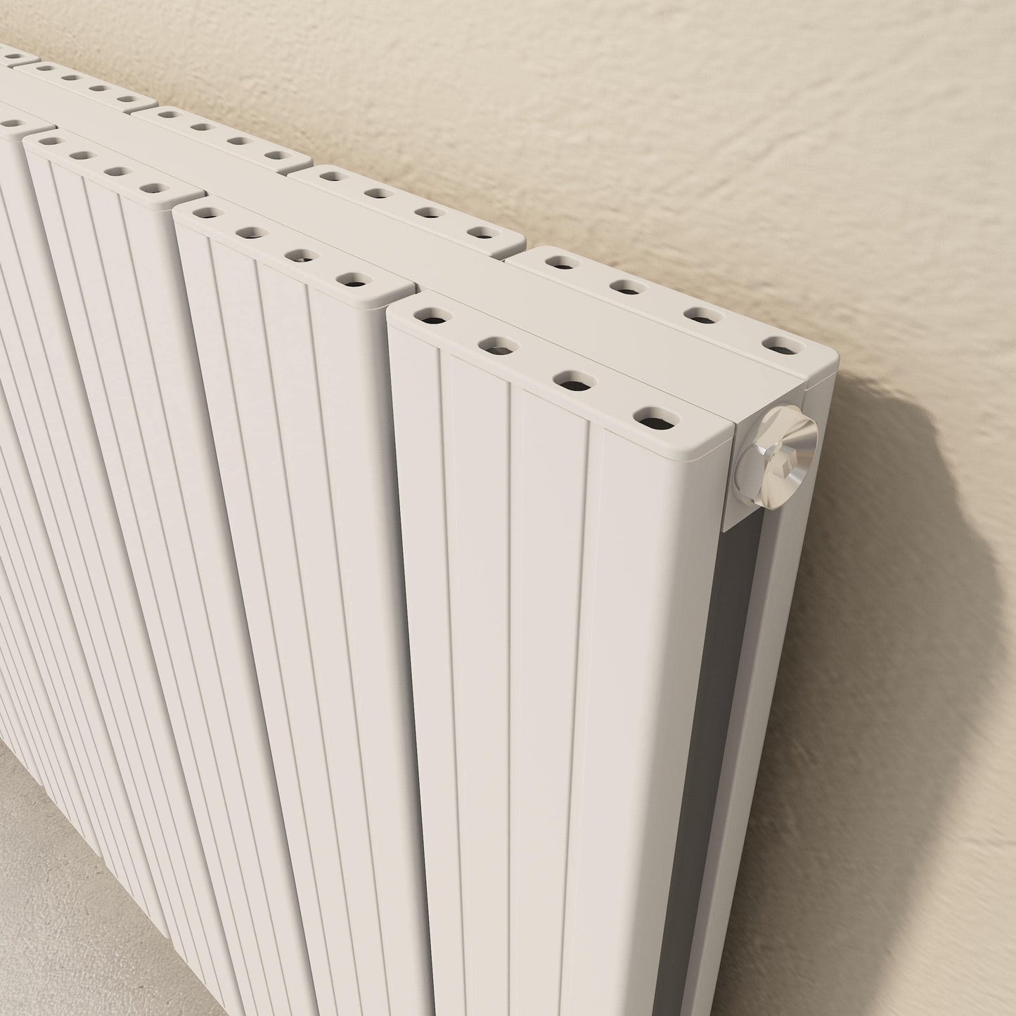 Carisa Chambord Horizontaler Aluminium-Heizkörper, modernes Design, Weiß