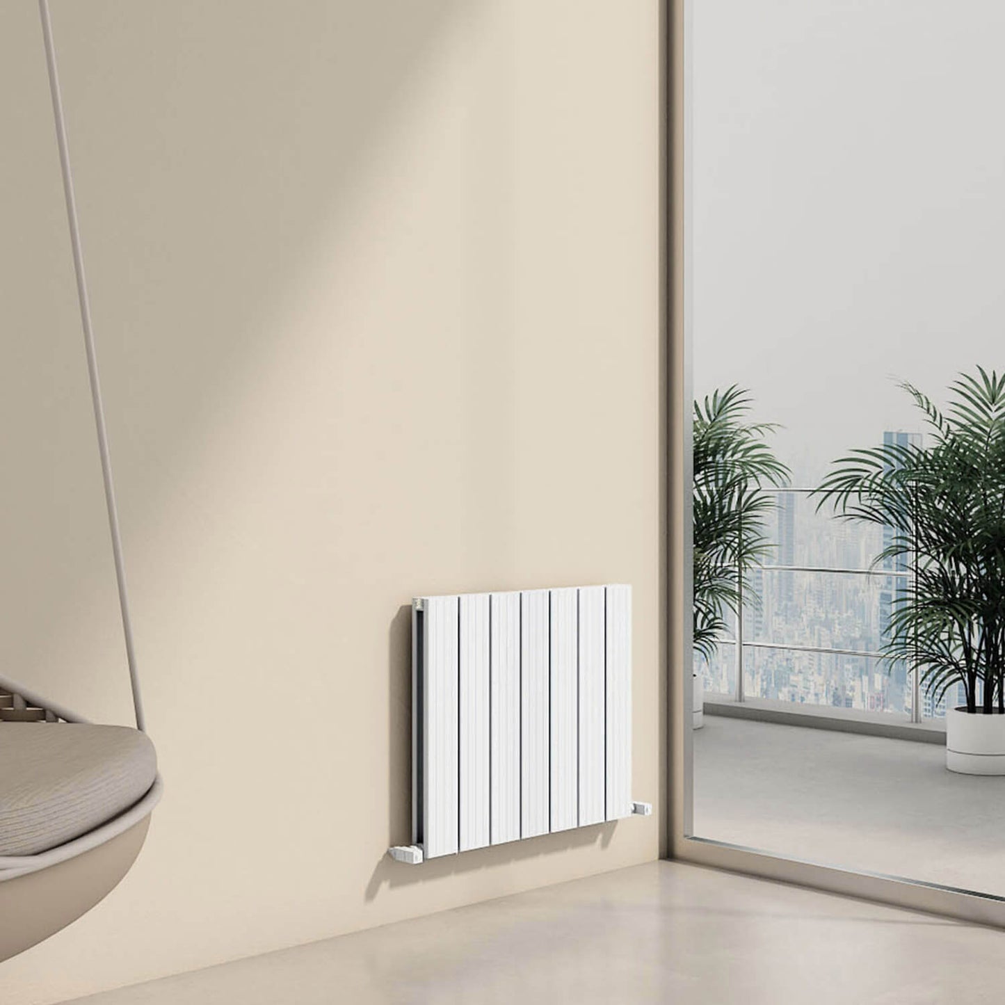 Carisa Chambord Horizontaler Aluminium-Heizkörper, modernes Design, Weiß
