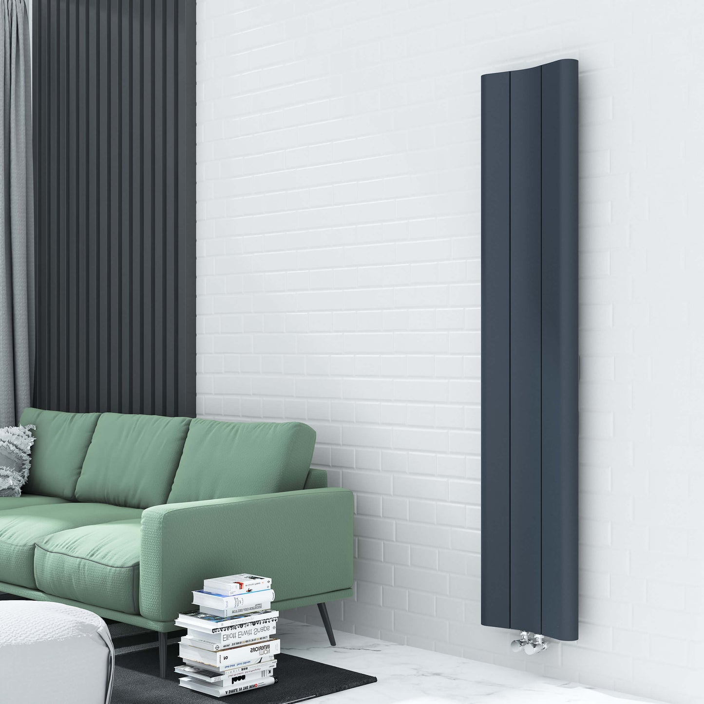 Carisa Curvy Vertikaler Aluminiumheizkörper Modernes Design Anthrazit