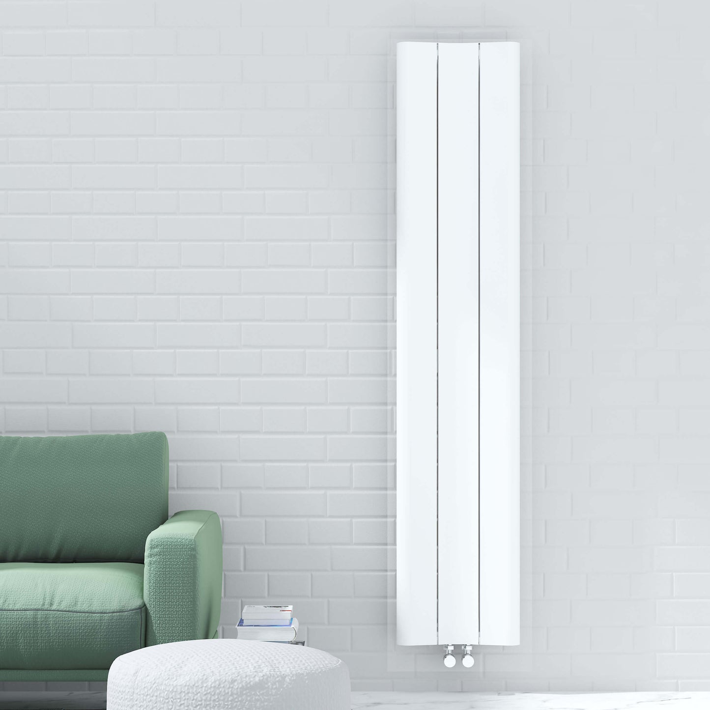 Carisa Curvy Vertikaler Aluminiumheizkörper Modernes Design Weiß