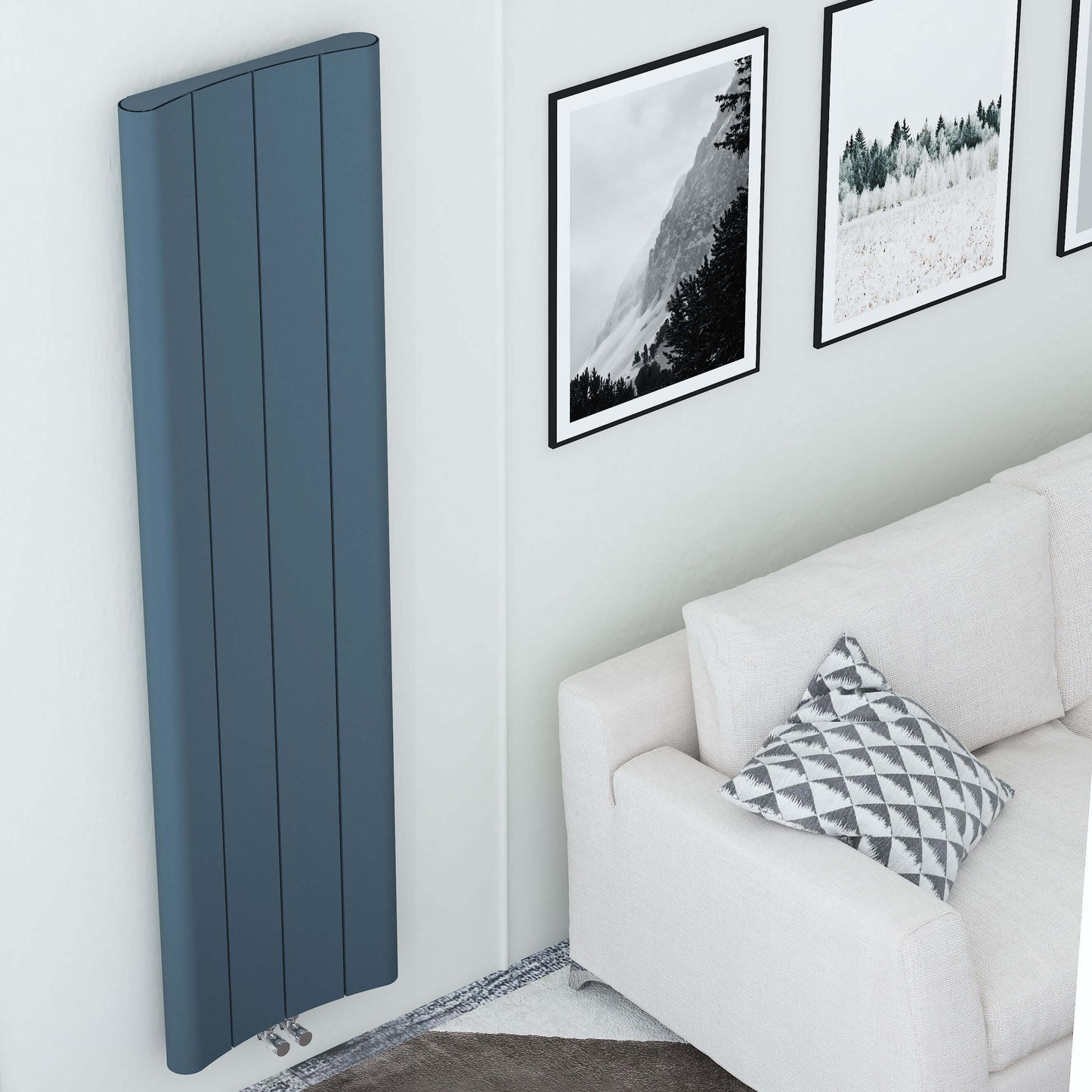 Carisa Curvy Vertikaler Aluminiumheizkörper Modernes Design Anthrazit