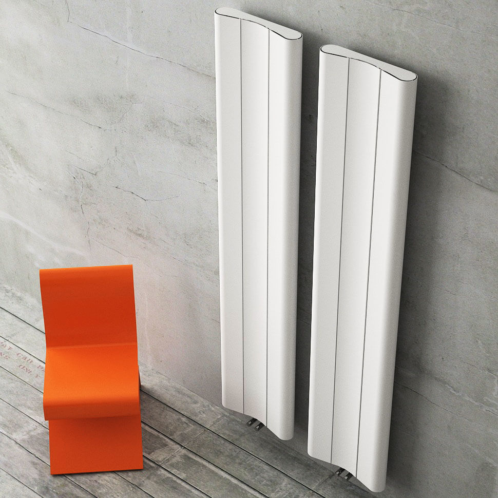Carisa Curvy Vertikaler Aluminiumheizkörper Modernes Design Weiß