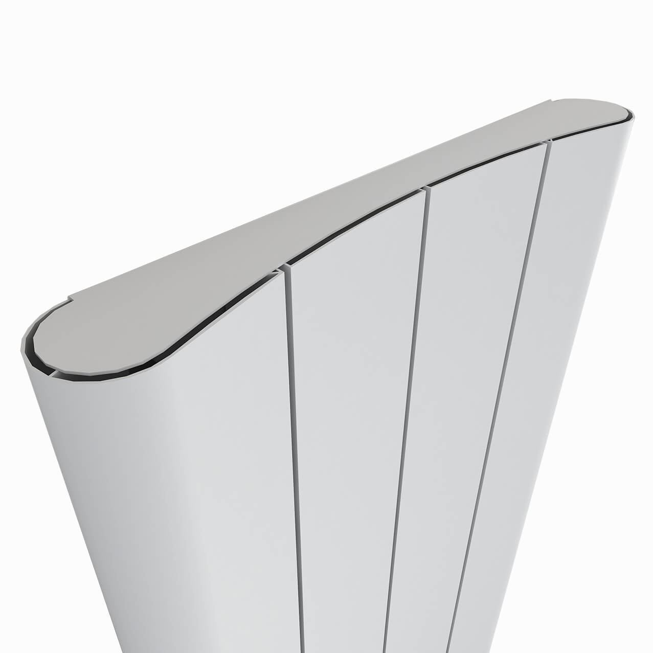 Carisa Curvy Vertikaler Aluminiumheizkörper Modernes Design Weiß