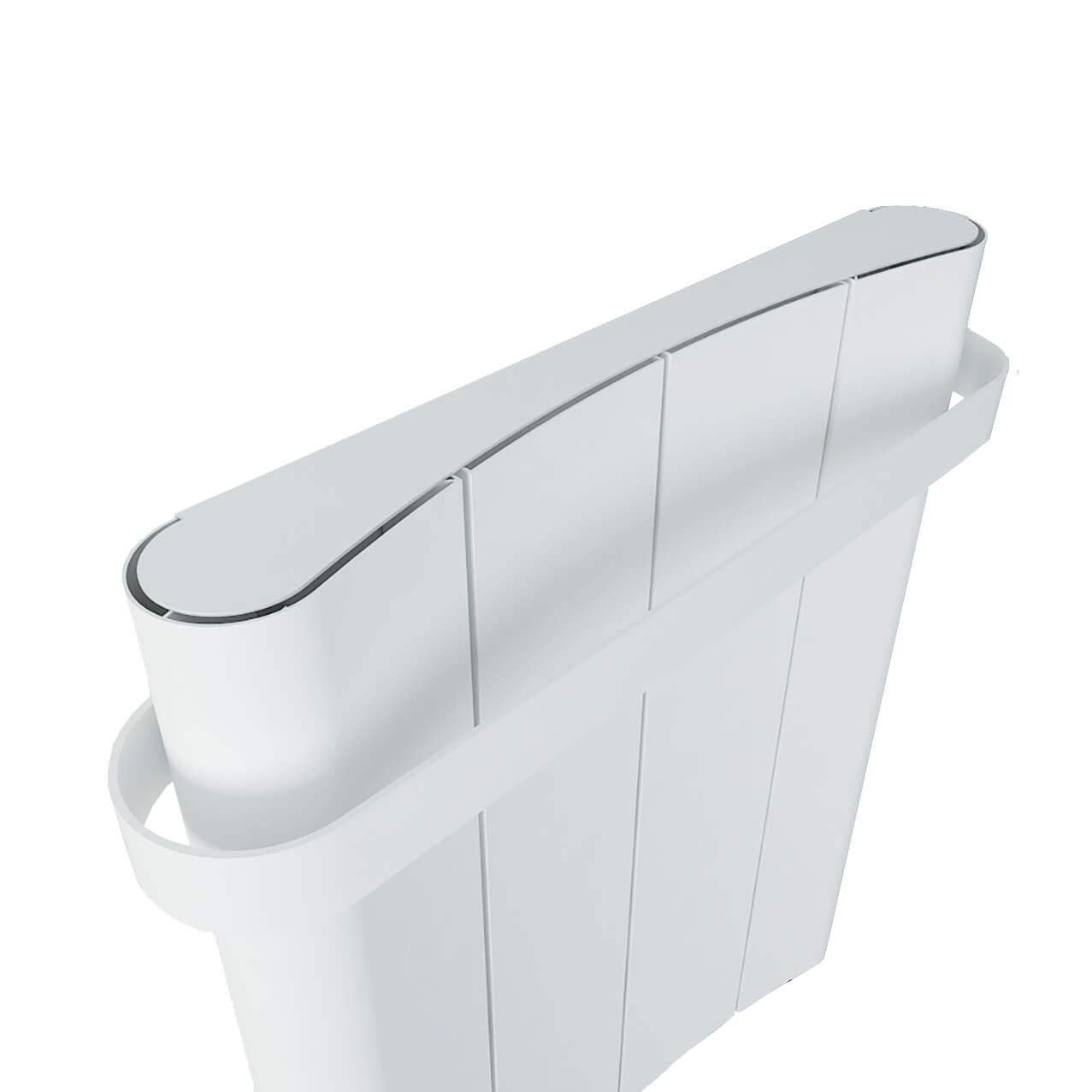 Carisa Curvy Bad-Handtuchwärmer aus Aluminium, modernes Design, Weiß