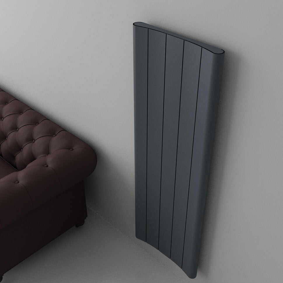 Carisa Curvy Vertikaler Aluminiumheizkörper Modernes Design Anthrazit