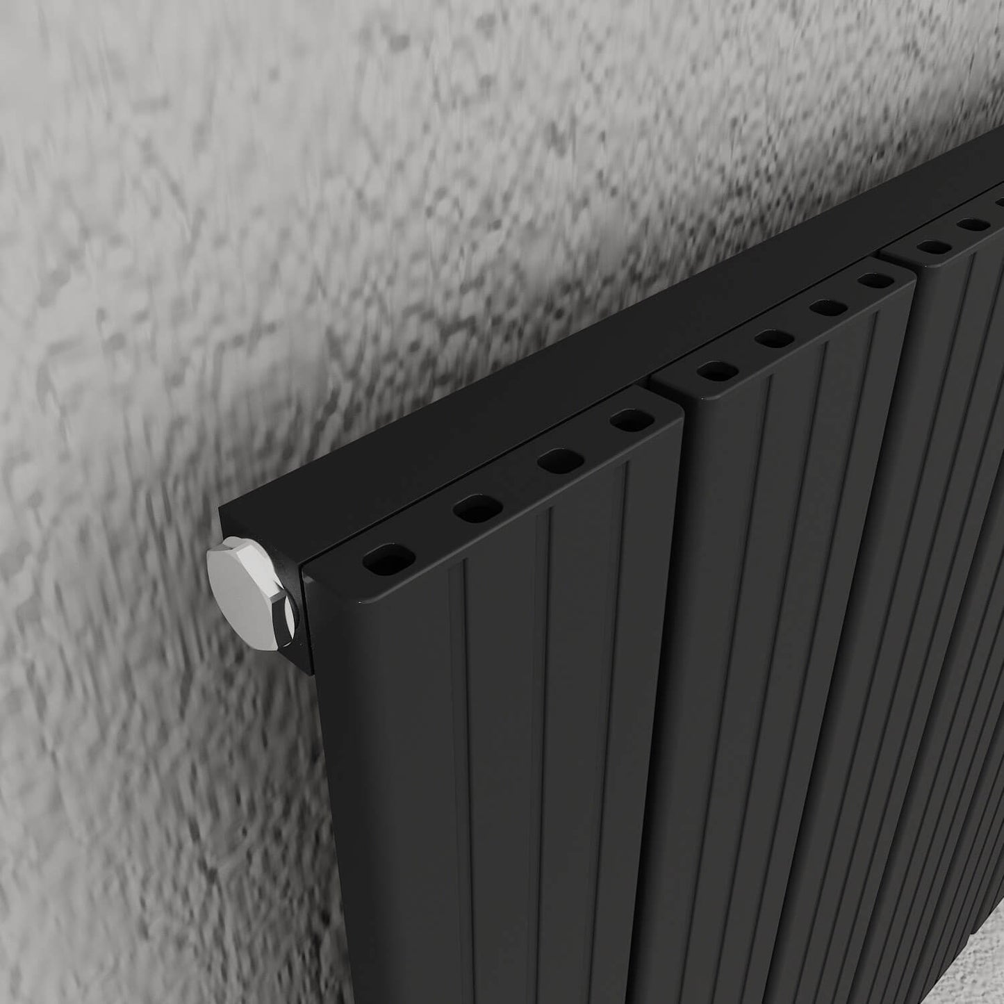 Carisa Chambord Vertikaler Aluminium-Heizkörper, modernes Design, Schwarz