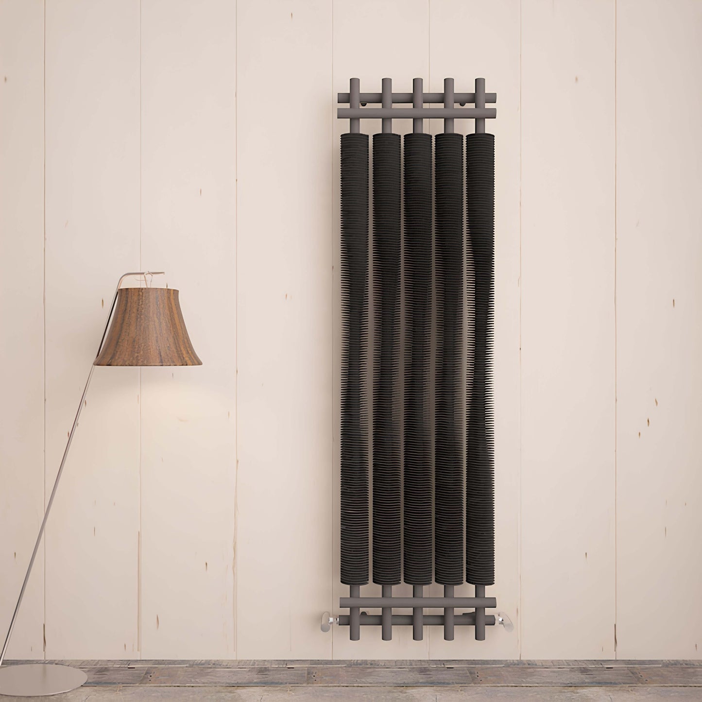 Carisa Dora Vertikaler Stahlheizkörper, modernes Design, hellgrau
