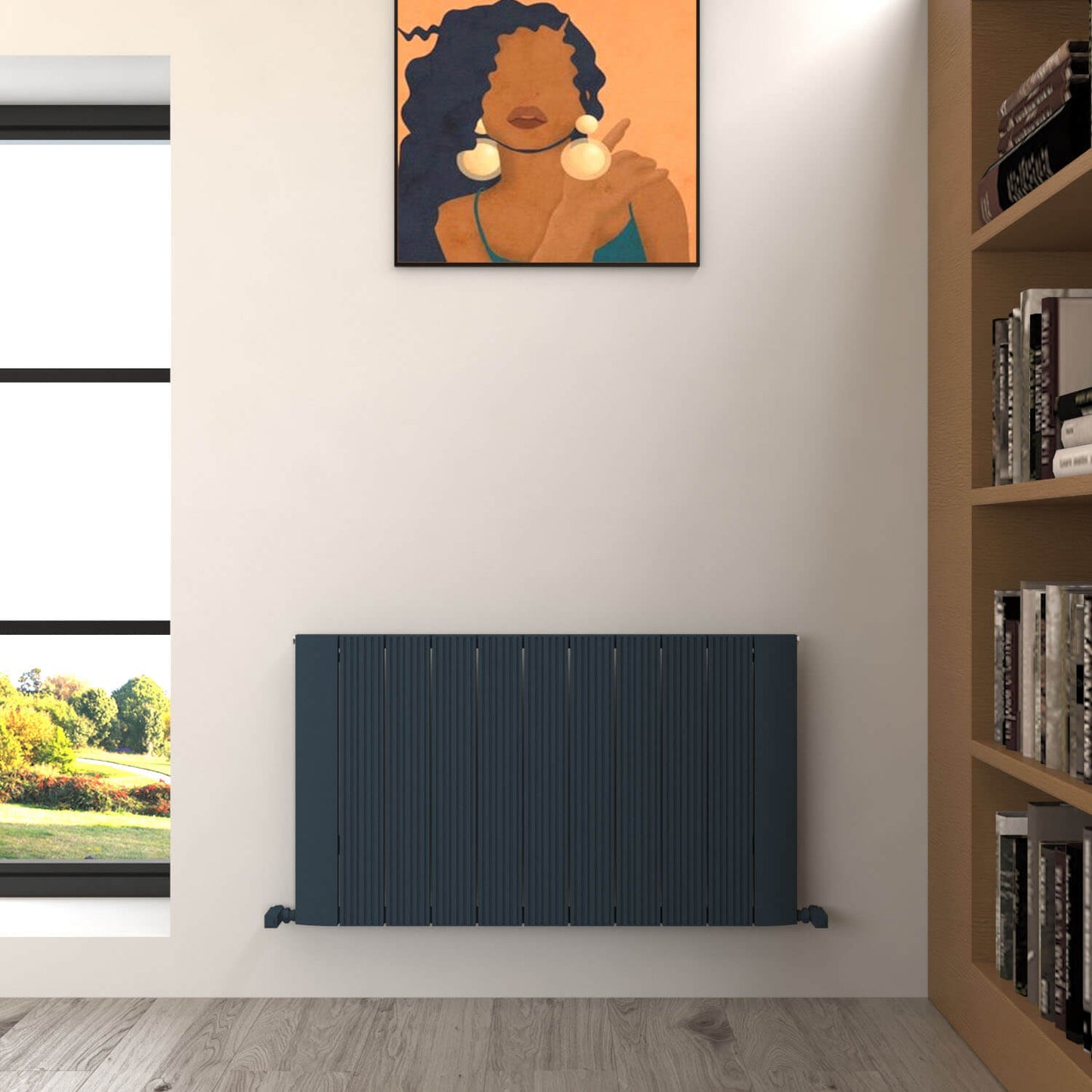 Carisa Dune Horizontaler Aluminium-Heizkörper, modernes Design, Anthrazit