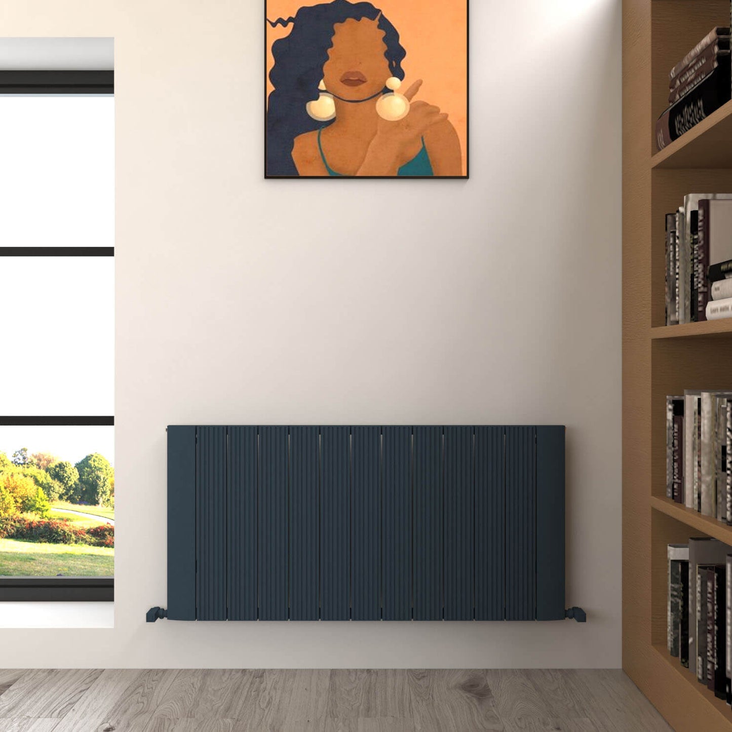Carisa Dune Horizontaler Aluminium-Heizkörper, modernes Design, Anthrazit