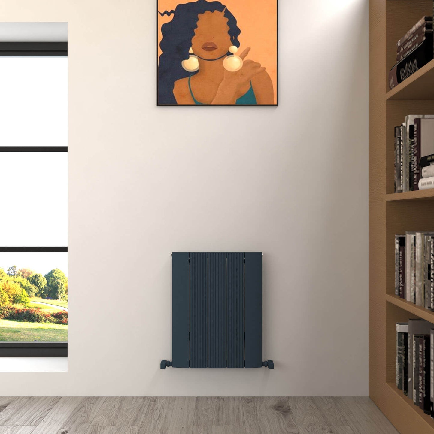 Carisa Dune Horizontaler Aluminium-Heizkörper, modernes Design, Anthrazit