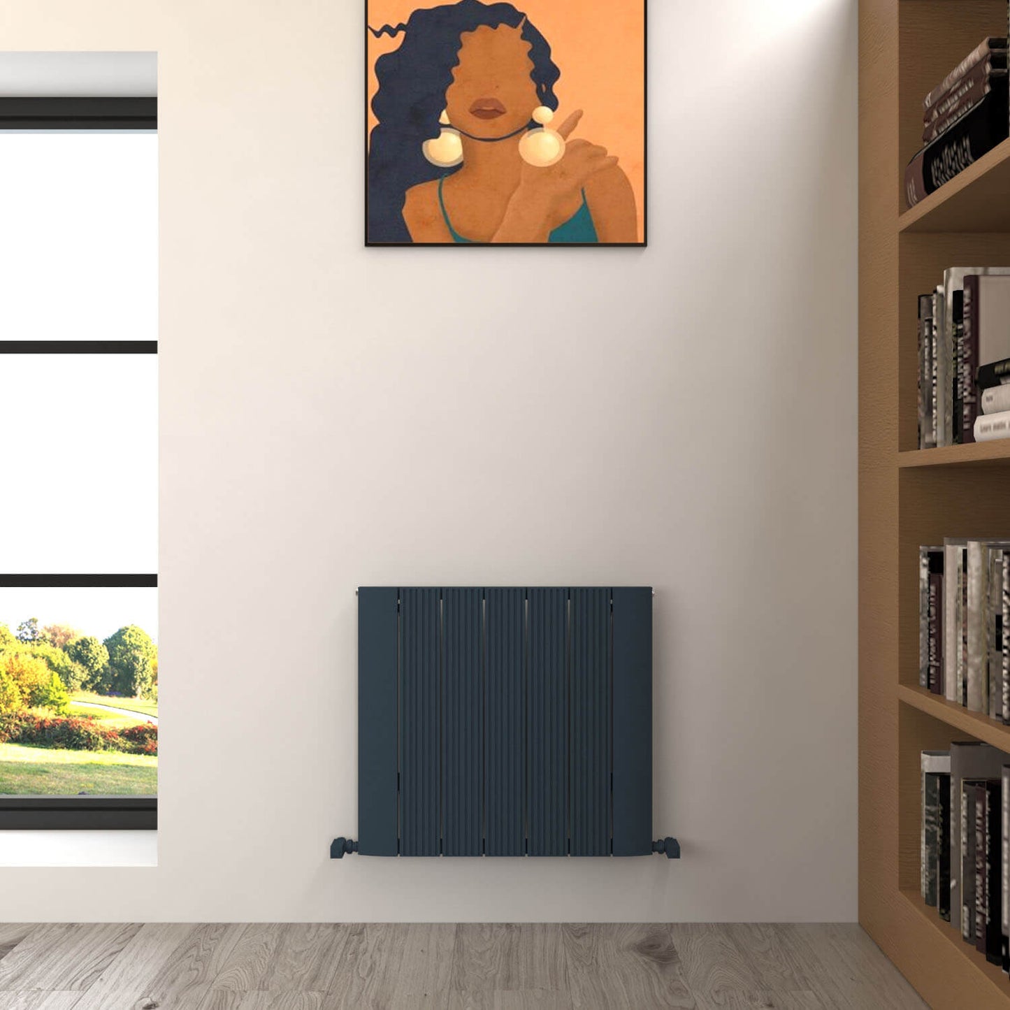 Carisa Dune Horizontaler Aluminium-Heizkörper, modernes Design, Anthrazit