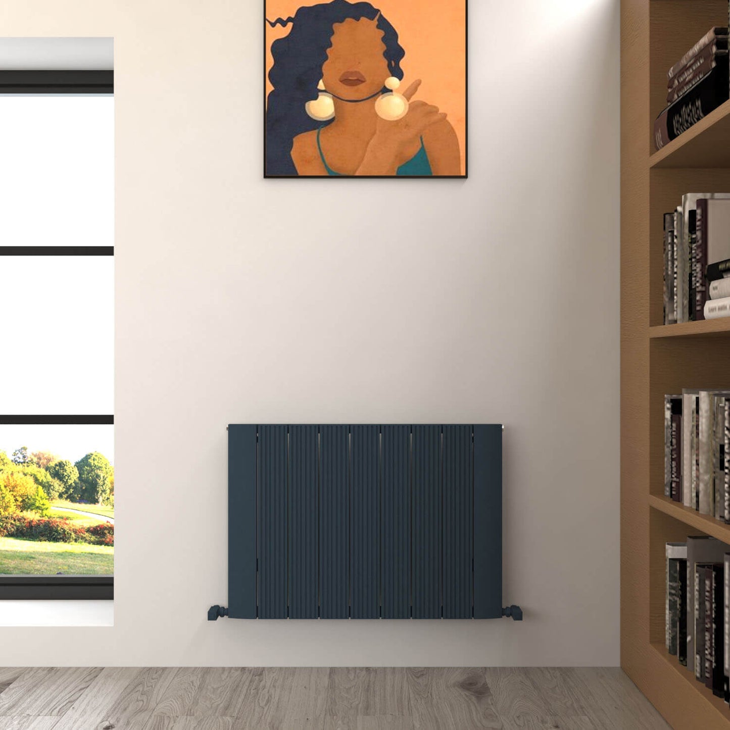 Carisa Dune Horizontaler Aluminium-Heizkörper, modernes Design, Anthrazit