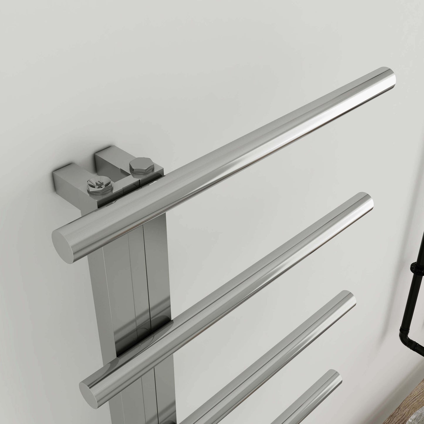 Carisa Elegans Handtuchwärmer aus Edelstahl, modernes Design, hochglanzpoliert