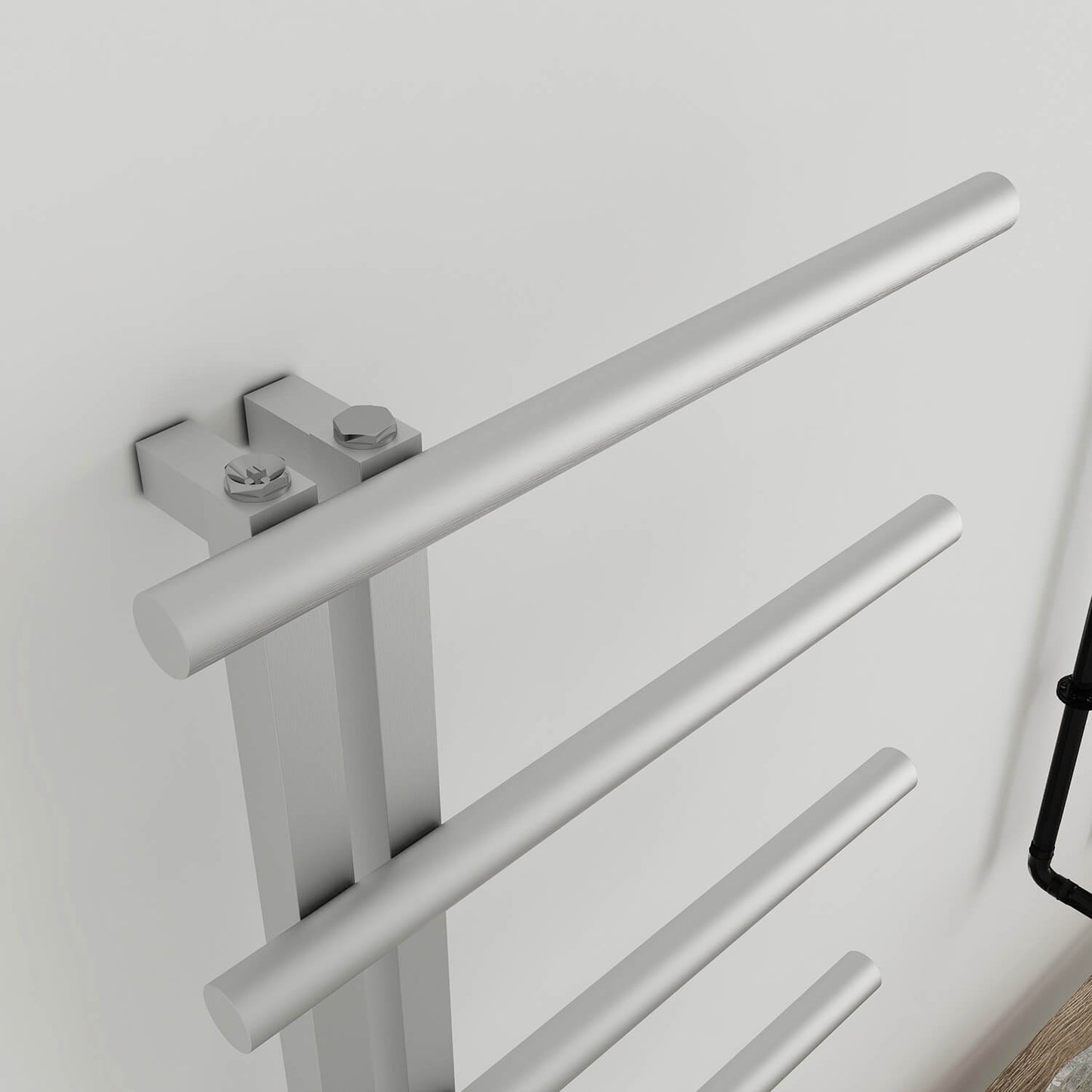 Carisa Elegans Handtuchwärmer aus Edelstahl, modernes Design, satiniert