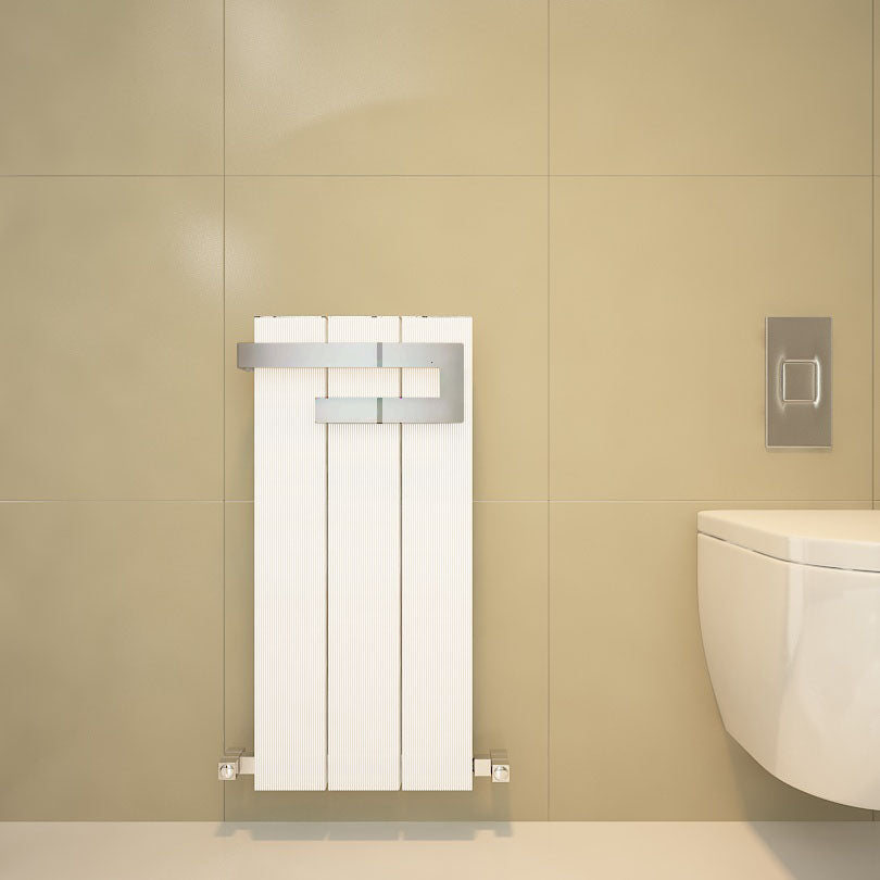 Carisa Elvino Bad-Handtuchwärmer aus Aluminium, modernes Design, Weiß