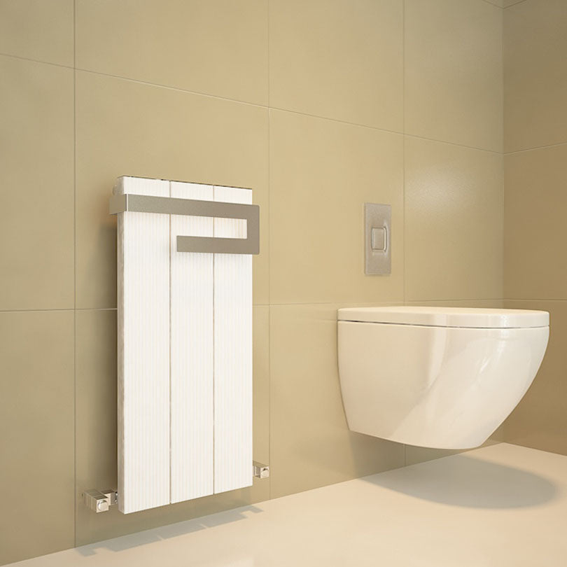 Carisa Elvino Bad-Handtuchwärmer aus Aluminium, modernes Design, Weiß