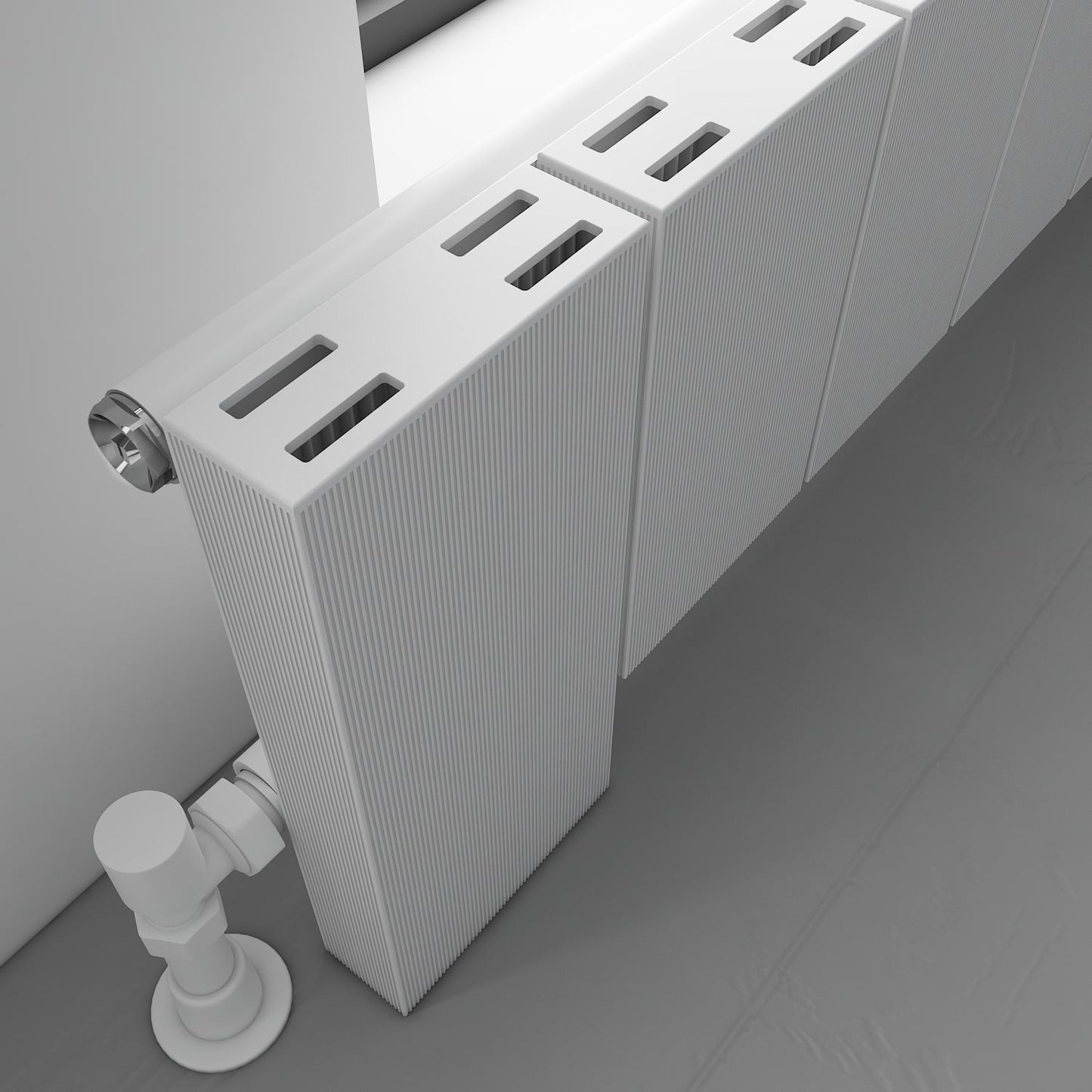 Carisa Elvino Bodenheizkörper aus Aluminium, horizontal, modernes Design, Weiß