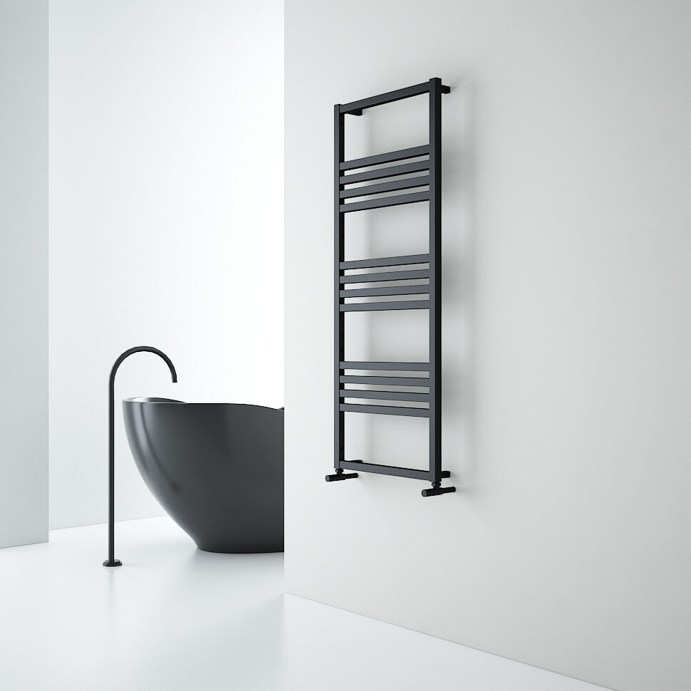 Carisa Frame Handtuchwärmer aus Aluminium, modernes Design, Anthrazit