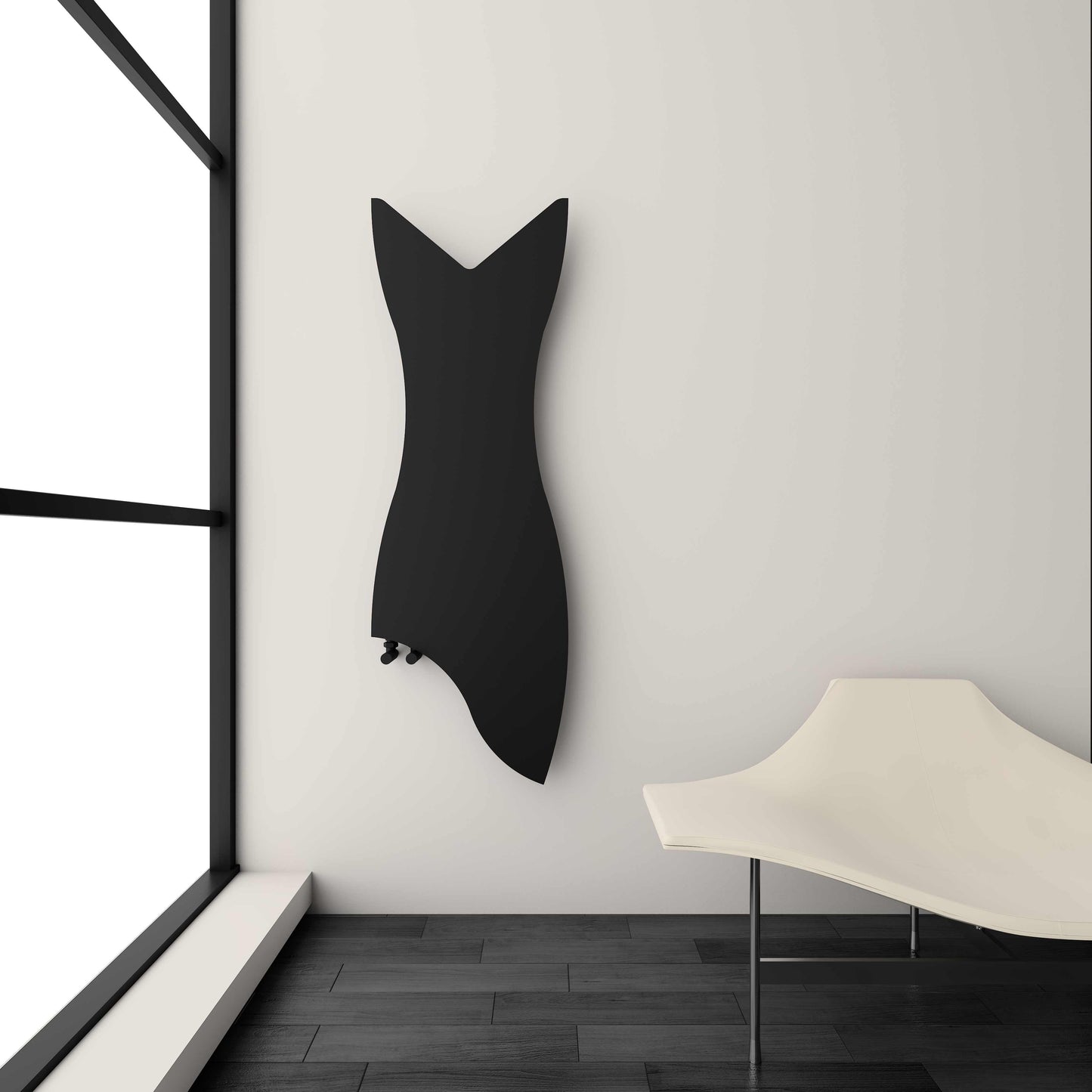 Carisa Glasgow Slim Design-Heizkörper aus vertikalem Stahl, modernes Design, Schwarz