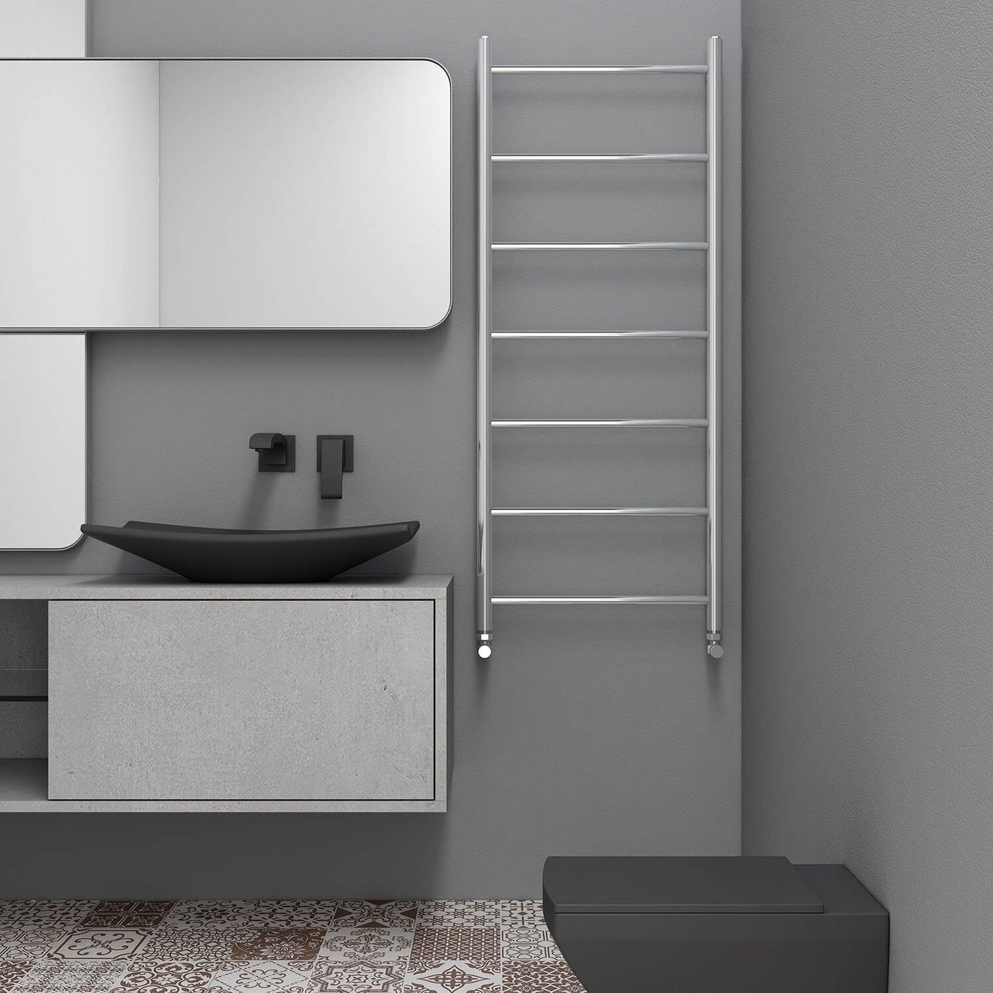 Carisa Globus Handtuchwärmer aus Edelstahl, modernes Design, hochglanzpoliert