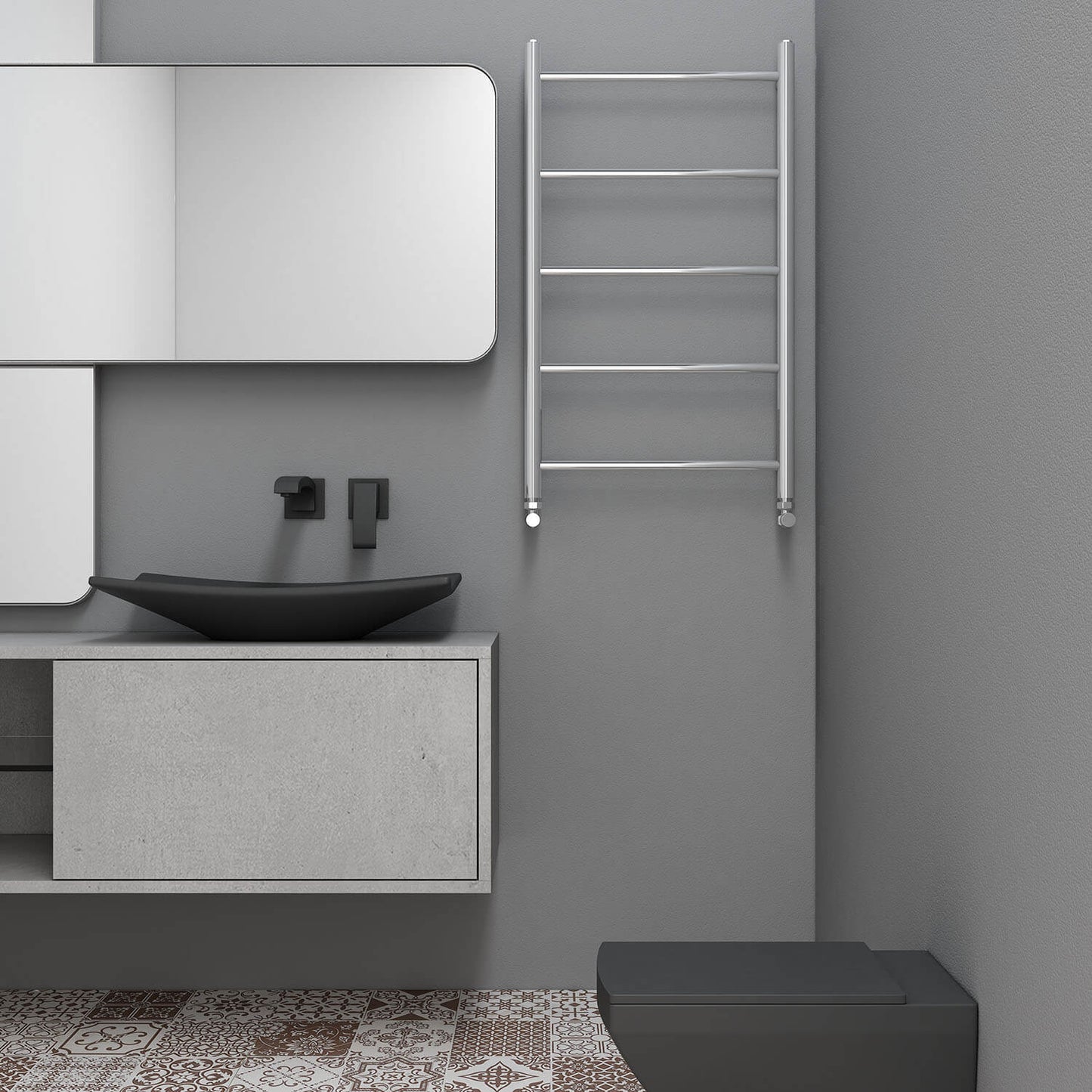 Carisa Globus Handtuchwärmer aus Edelstahl, modernes Design, hochglanzpoliert