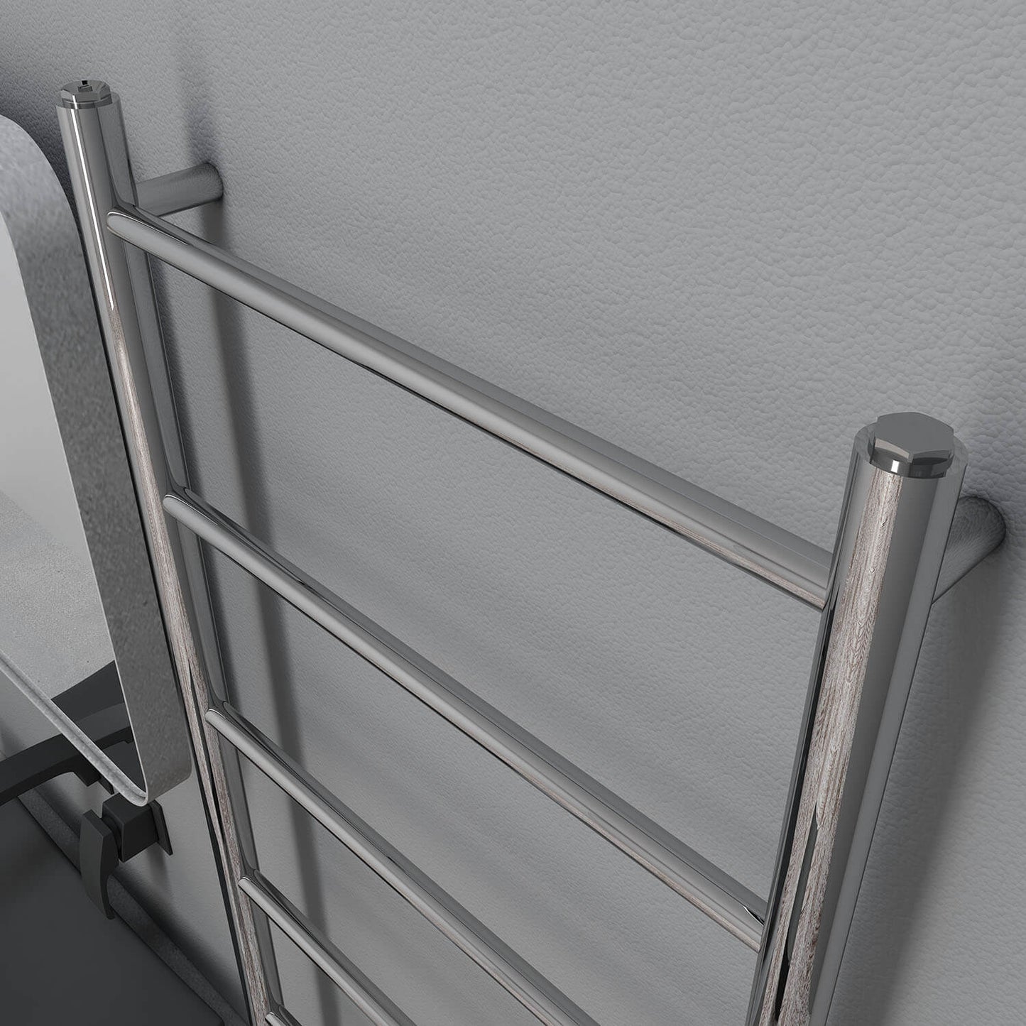 Carisa Globus Handtuchwärmer aus Edelstahl, modernes Design, hochglanzpoliert
