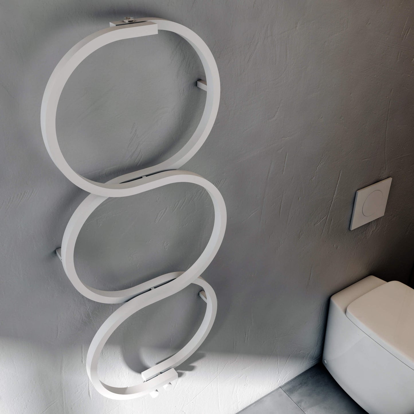 Carisa Kensington Handtuchwärmer aus Edelstahl, modernes Design, Weiß