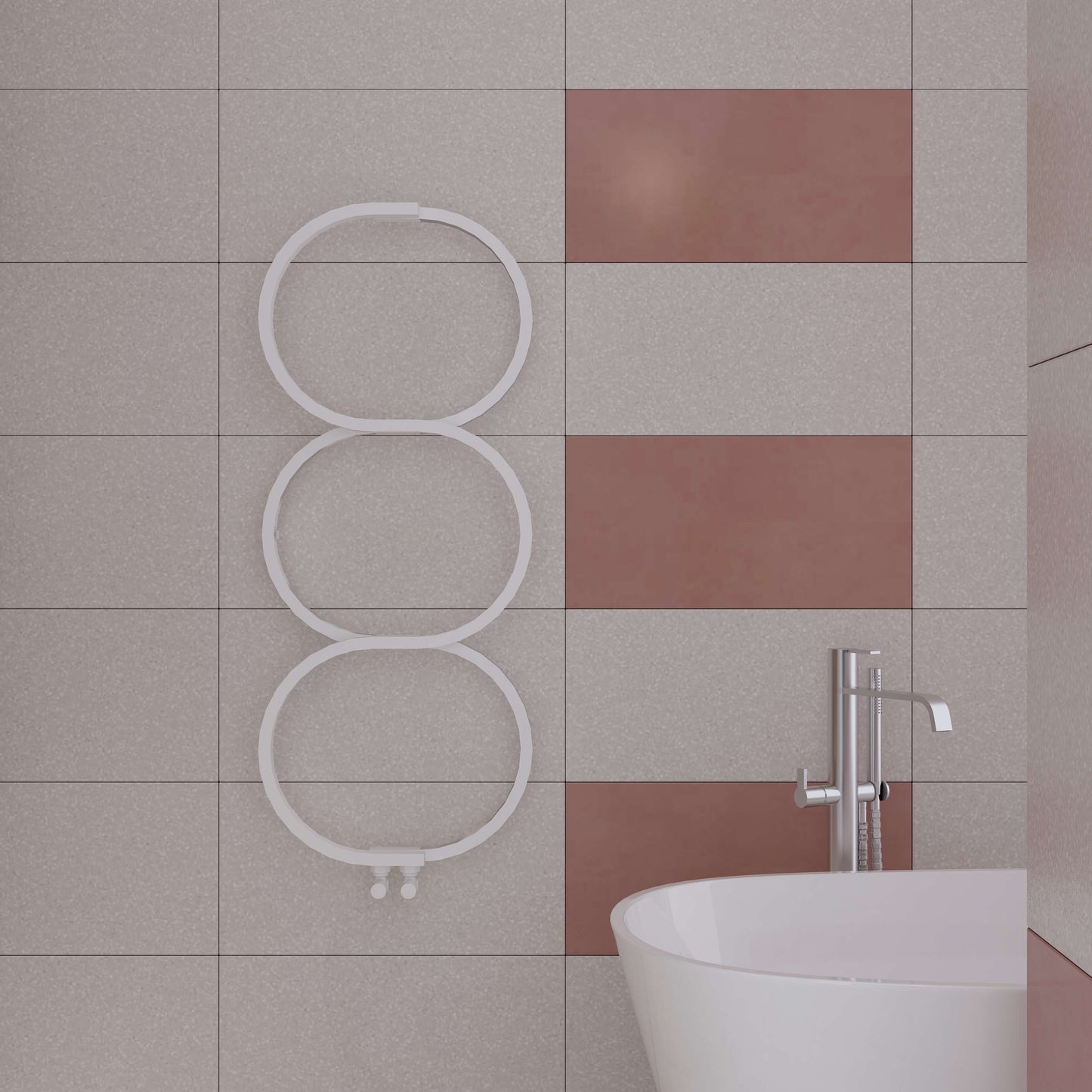 Carisa Kensington Handtuchwärmer aus Edelstahl, modernes Design, Weiß