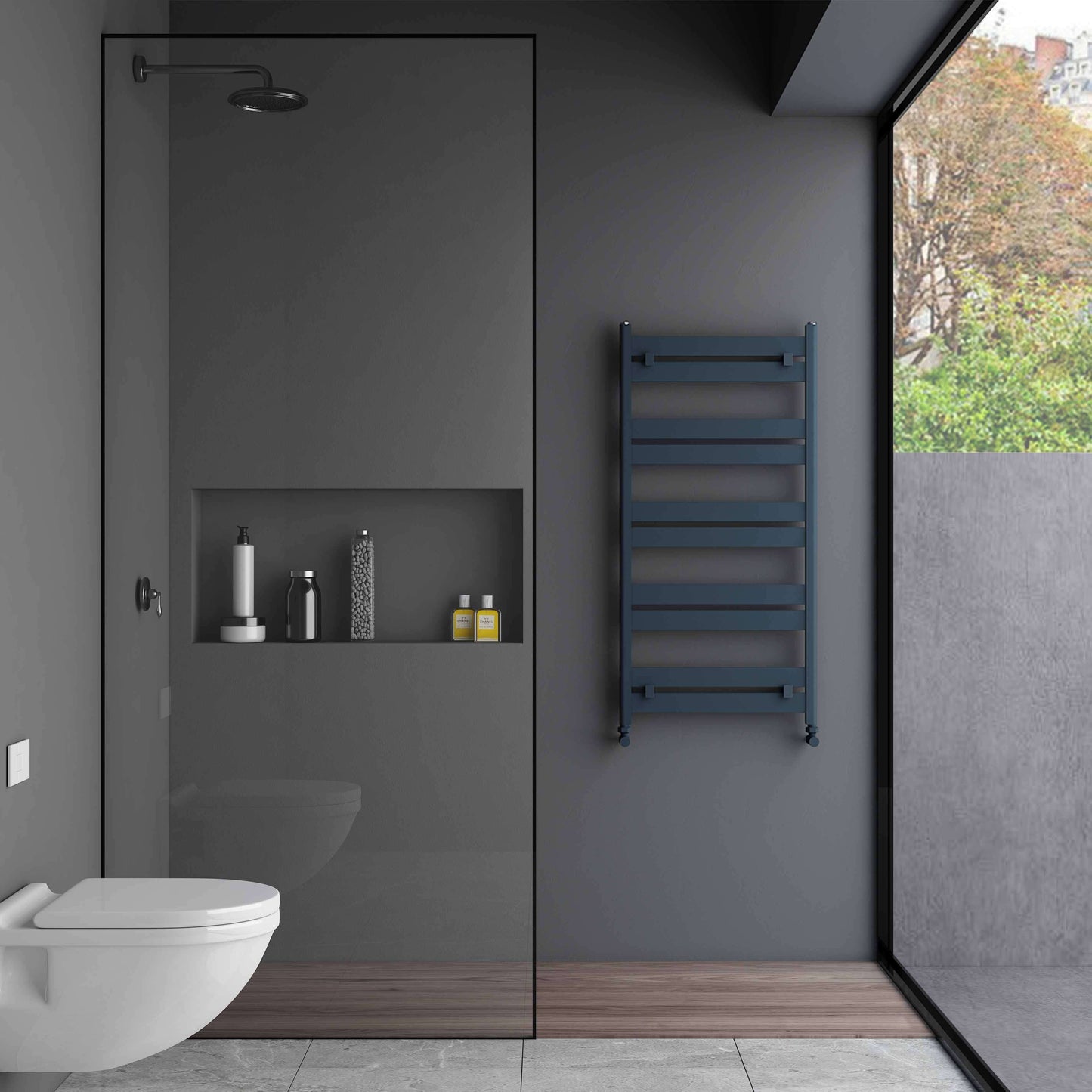 Carisa Handtuchtrockner aus Aluminium, modernes Design, Anthrazit