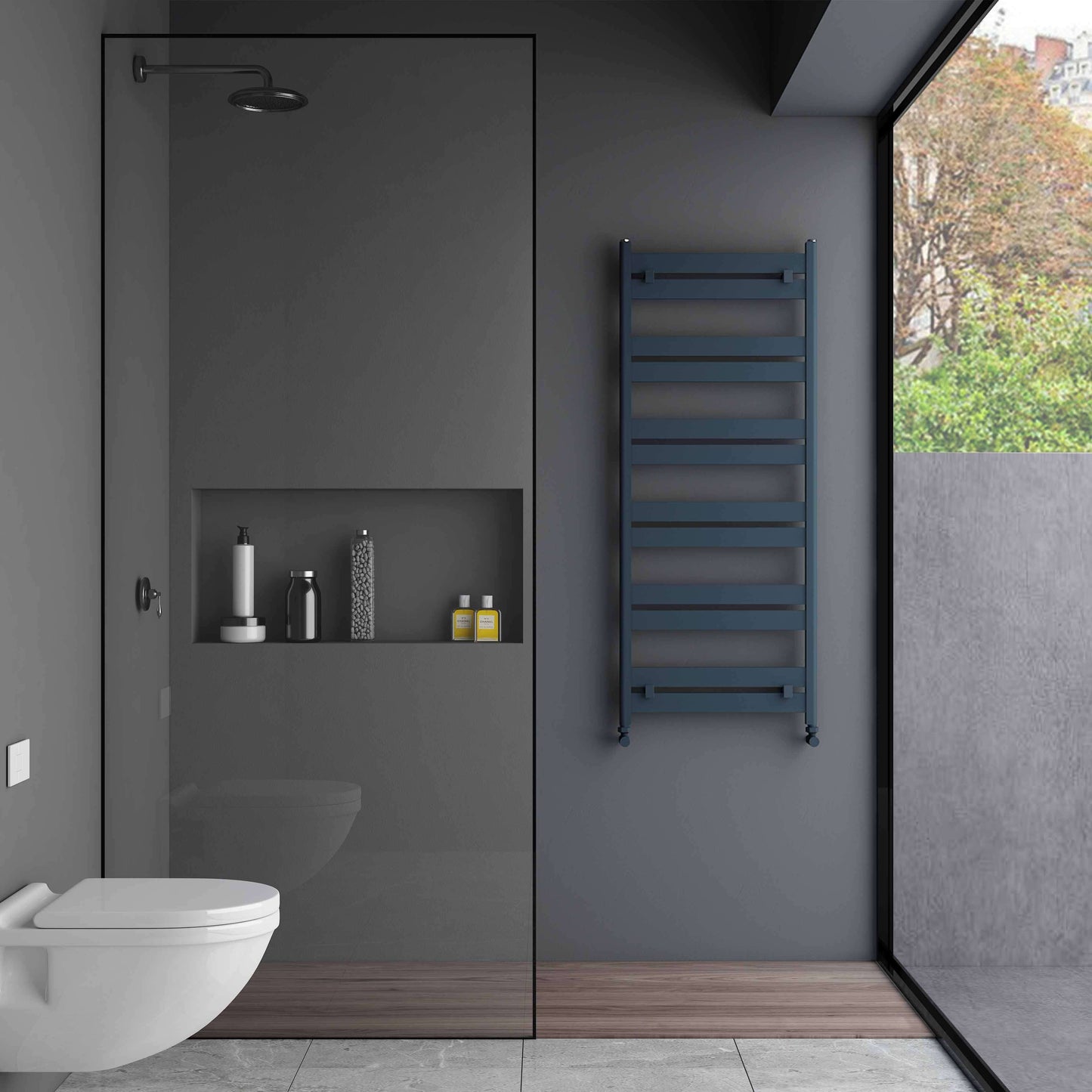 Carisa Handtuchtrockner aus Aluminium, modernes Design, Anthrazit