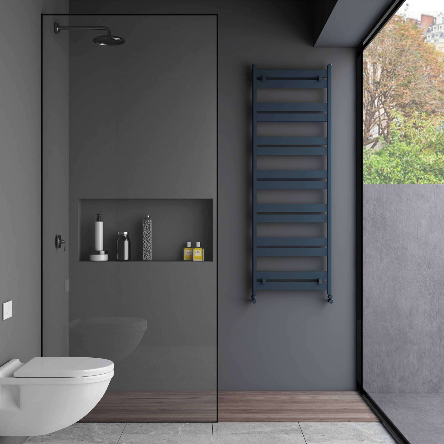 Carisa Handtuchtrockner aus Aluminium, modernes Design, Anthrazit