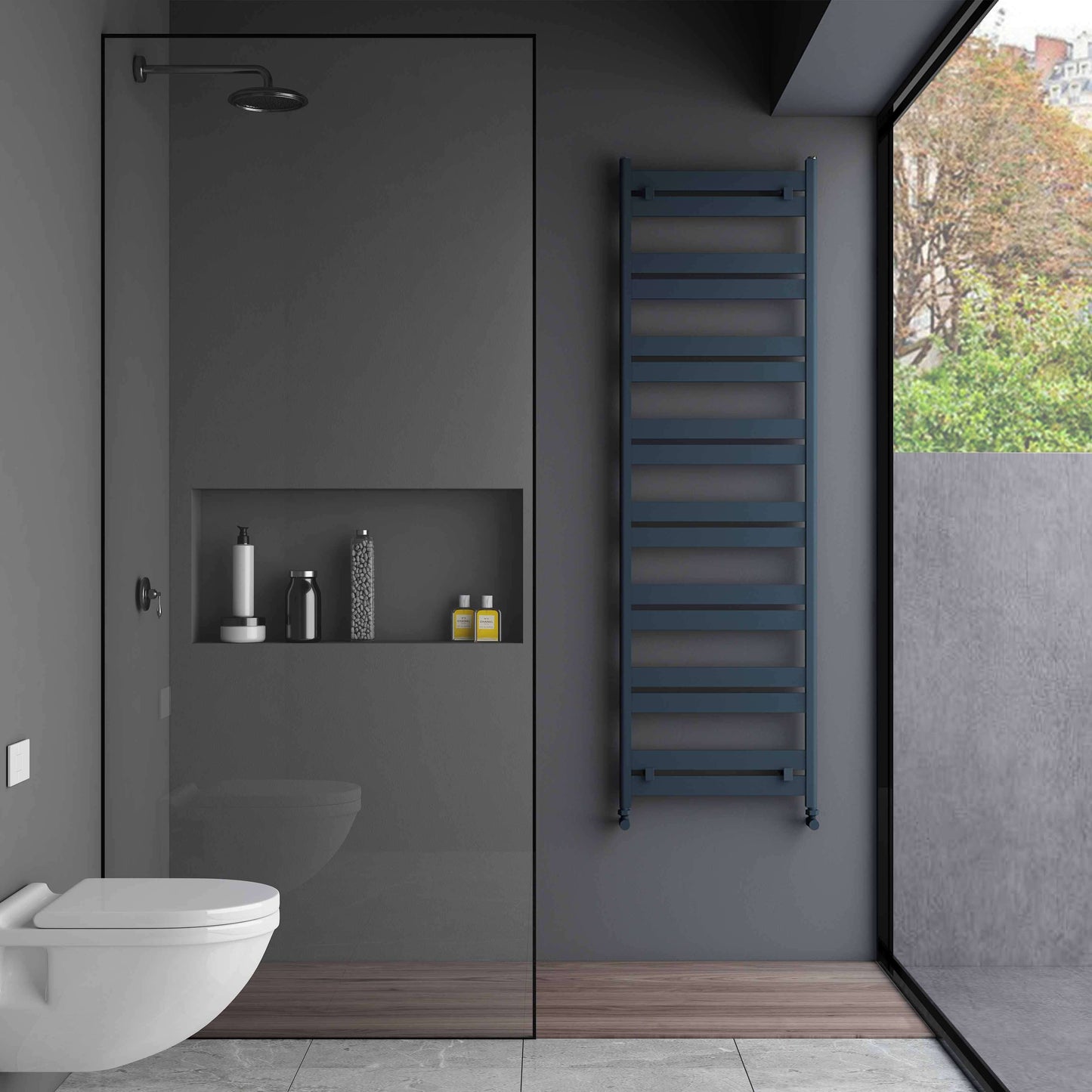 Carisa Handtuchtrockner aus Aluminium, modernes Design, Anthrazit