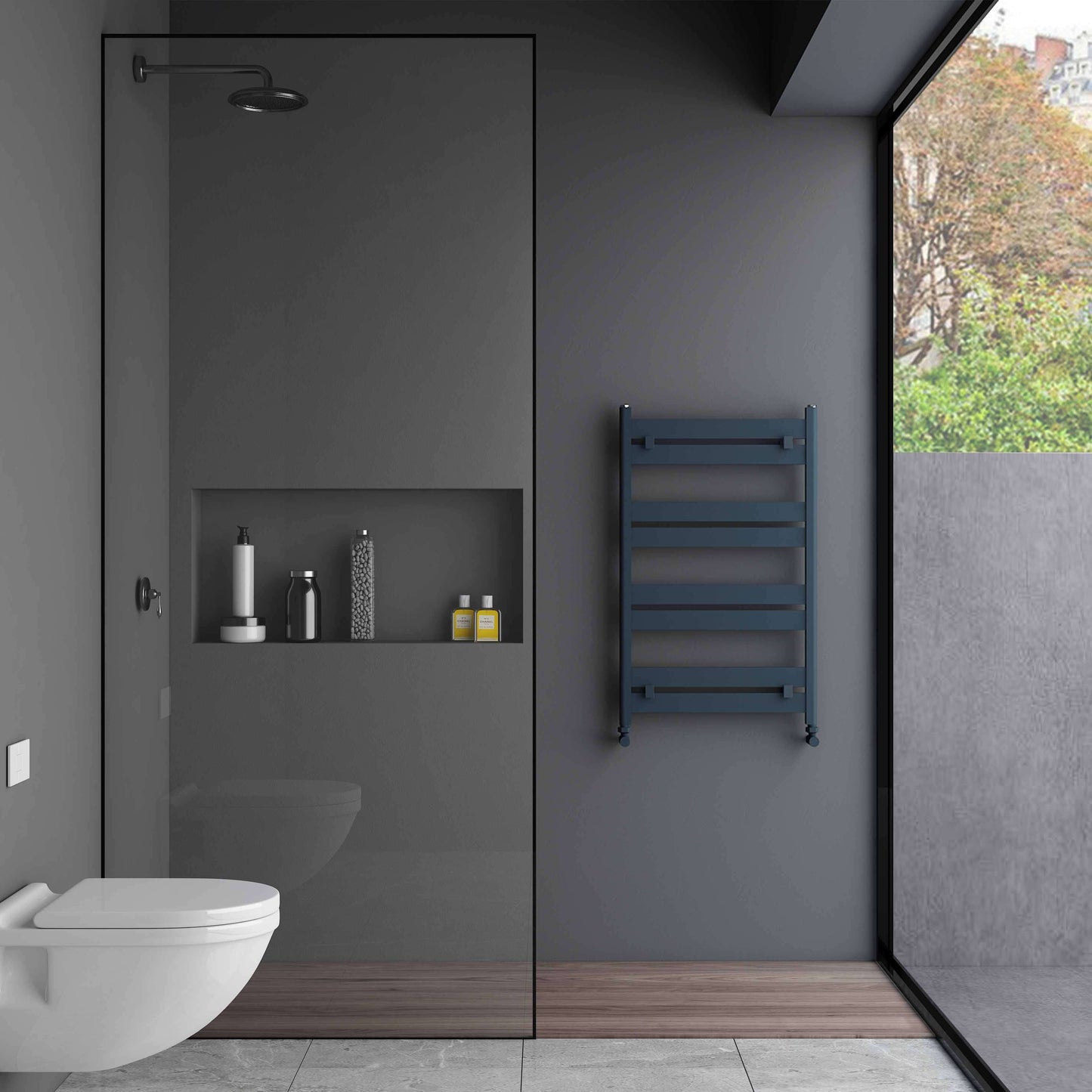 Carisa Handtuchtrockner aus Aluminium, modernes Design, Anthrazit