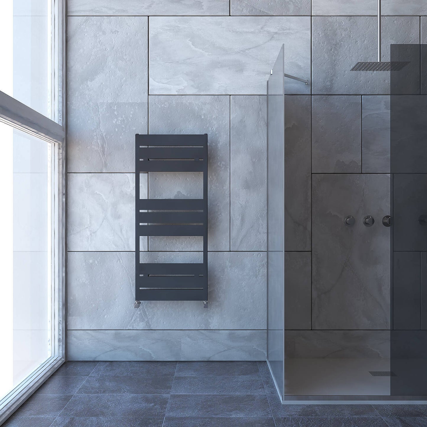 Carisa Mack Bad-Handtuchwärmer aus Aluminium, modernes Design, Anthrazit
