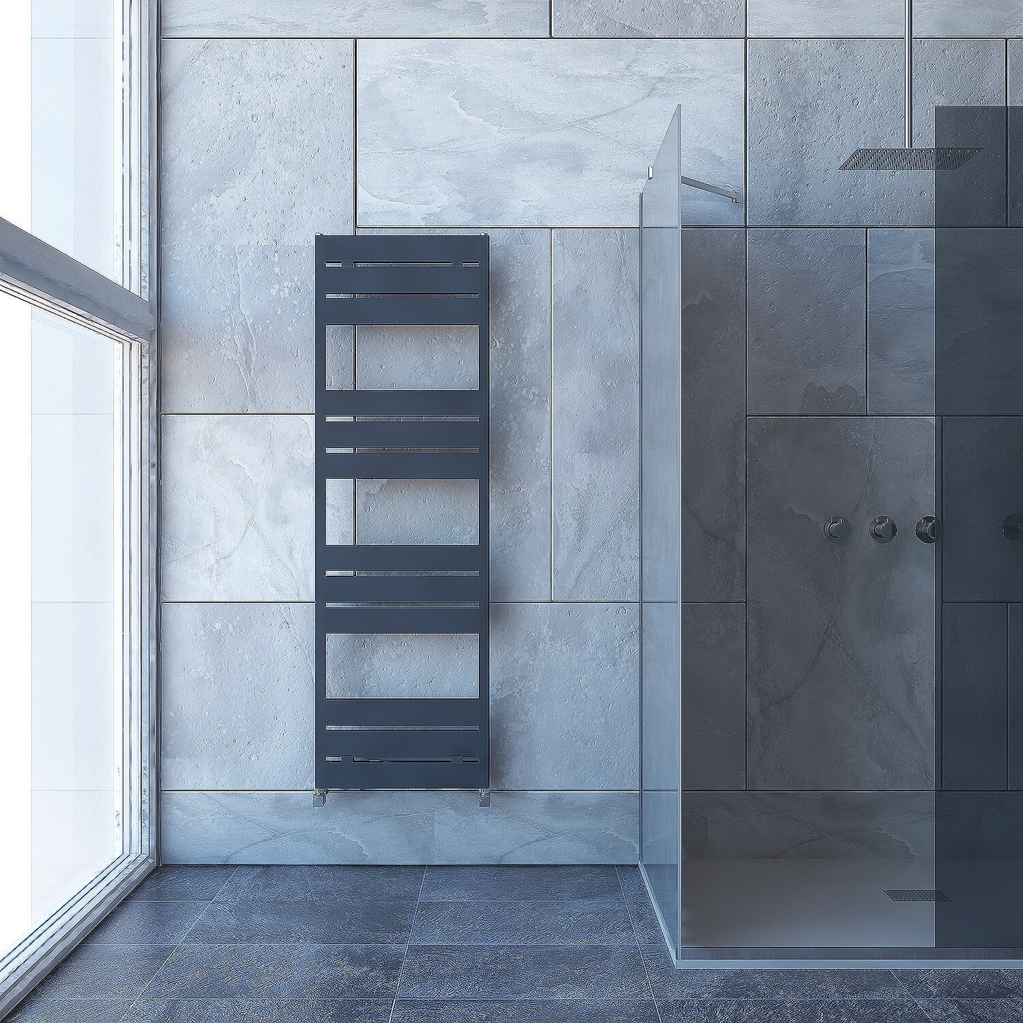 Carisa Mack Bad-Handtuchwärmer aus Aluminium, modernes Design, Anthrazit