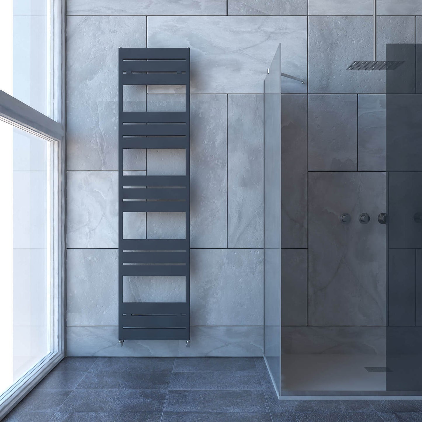 Carisa Mack Bad-Handtuchwärmer aus Aluminium, modernes Design, Anthrazit