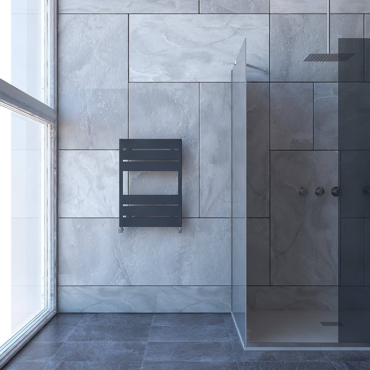Carisa Mack Bad-Handtuchwärmer aus Aluminium, modernes Design, Anthrazit