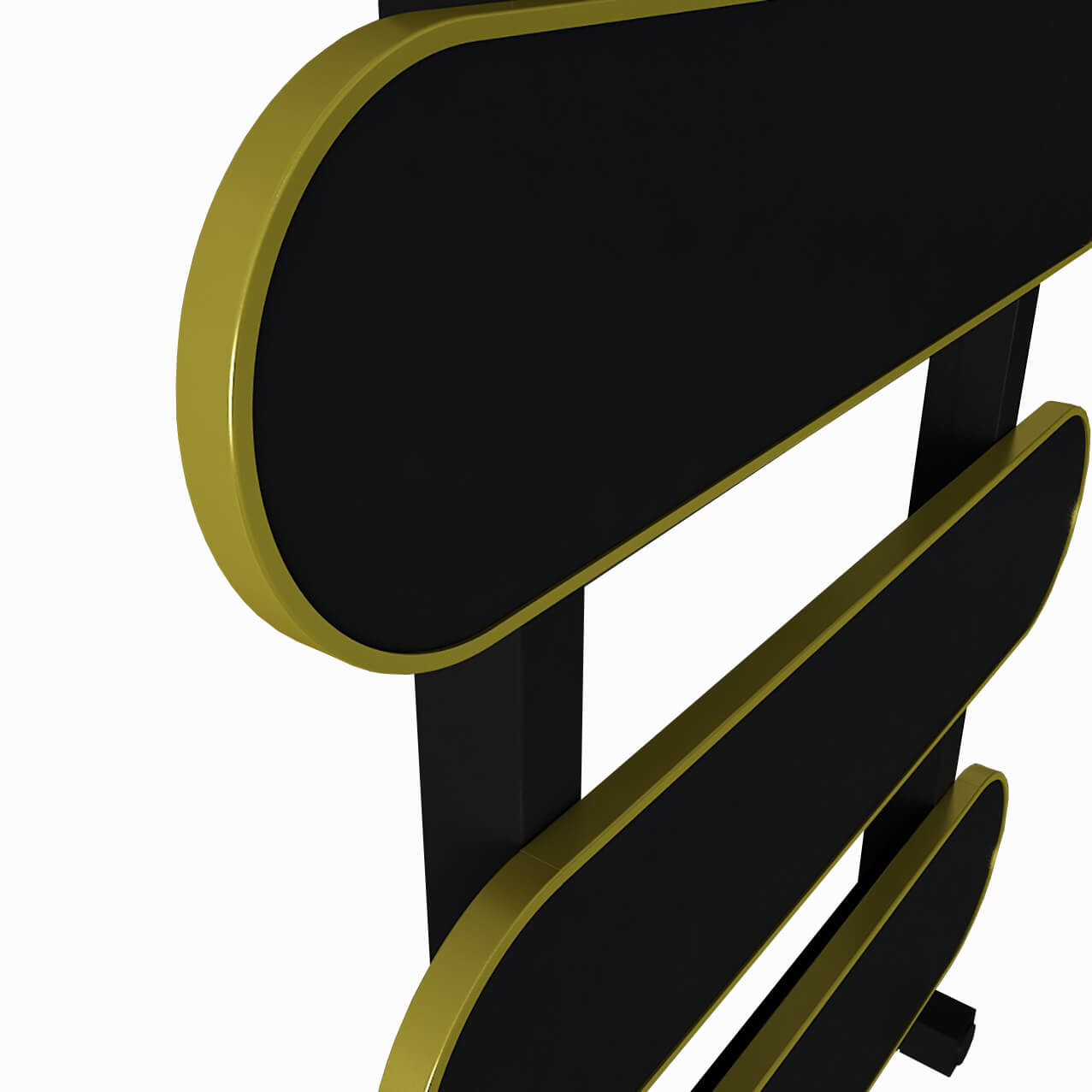 Carisa Magico Bad-Handtuchwärmer aus Aluminium, modernes Design, Schwarz
