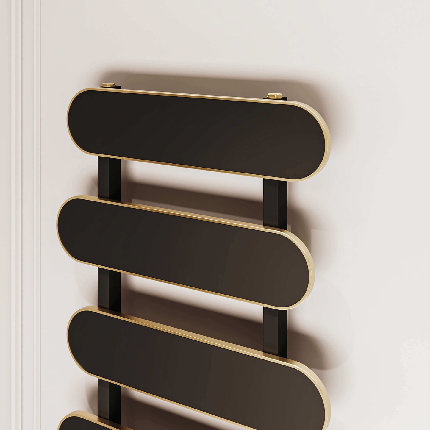 Carisa Magico Bad-Handtuchwärmer aus Aluminium, modernes Design, Schwarz
