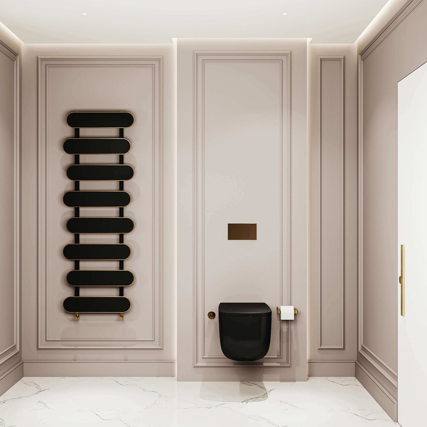 Carisa Magico Bad-Handtuchwärmer aus Aluminium, modernes Design, Schwarz