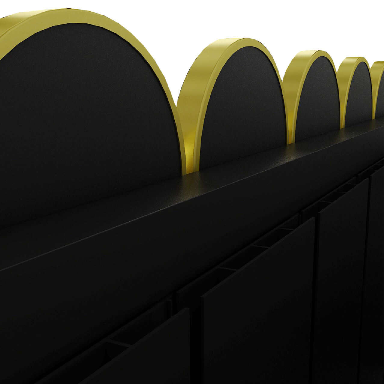 Carisa Magico Horizontaler Aluminium-Heizkörper, modernes Design, Schwarz