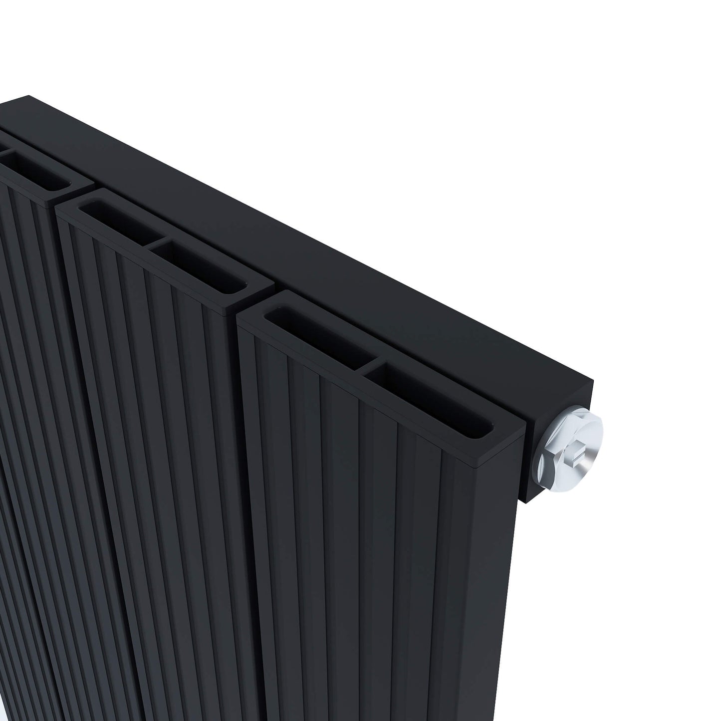 Carisa Monza Vertikaler Aluminium-Heizkörper, modernes Design, Schwarz