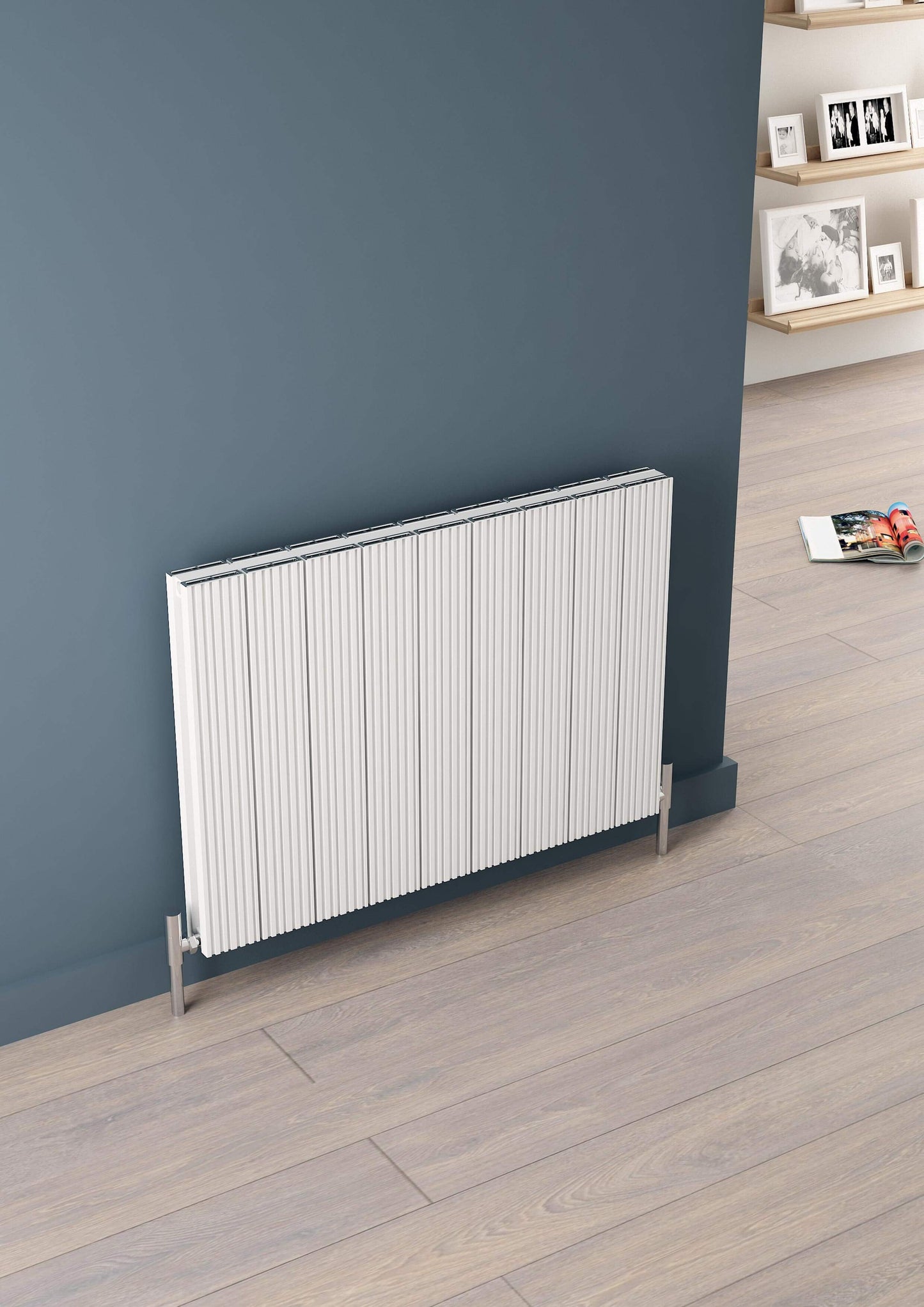 Carisa Monza Horizontaler Aluminium-Heizkörper, modernes Design, Weiß
