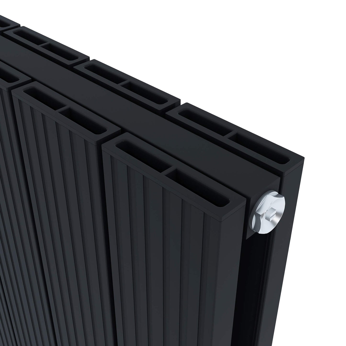 Carisa Monza Vertikaler Aluminium-Heizkörper, modernes Design, Schwarz