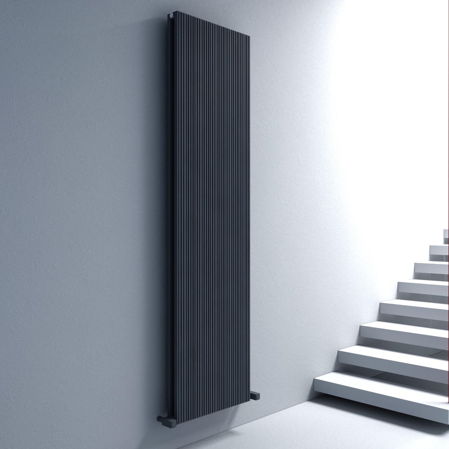 Carisa Monza Vertikaler Aluminium-Heizkörper, modernes Design, Anthrazit