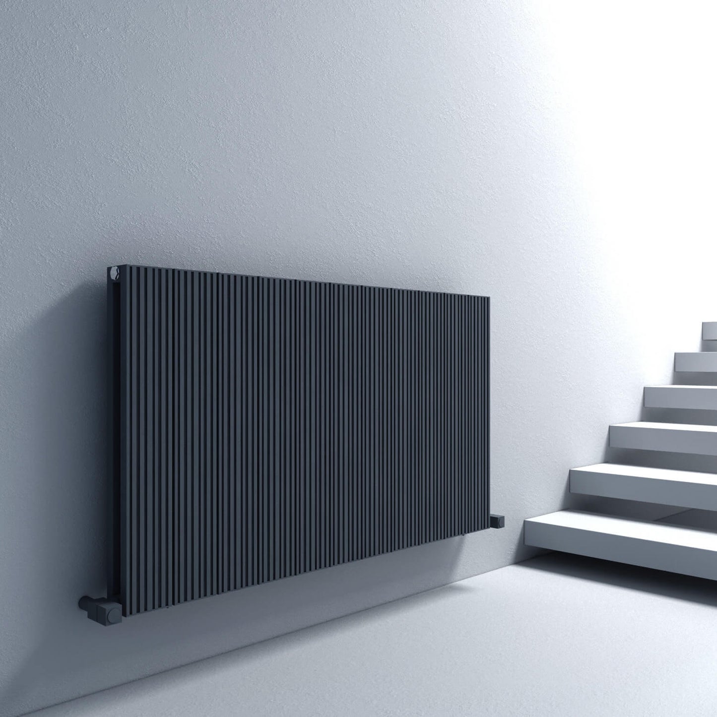 Carisa Monza Horizontaler Aluminium-Heizkörper, modernes Design, Anthrazit