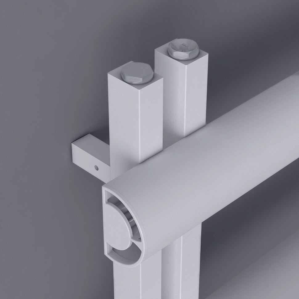Carisa Moon L Handtuchwärmer aus Aluminium, modernes Design, Weiß